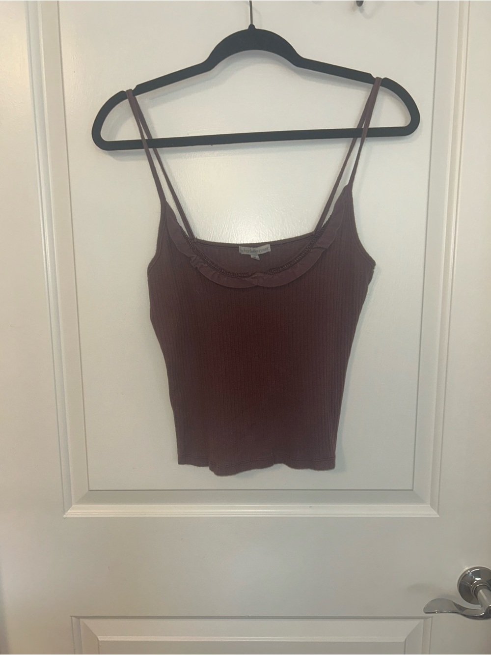 Charlotte Russe Ribbed Spaghetti Strap Cami - Brown